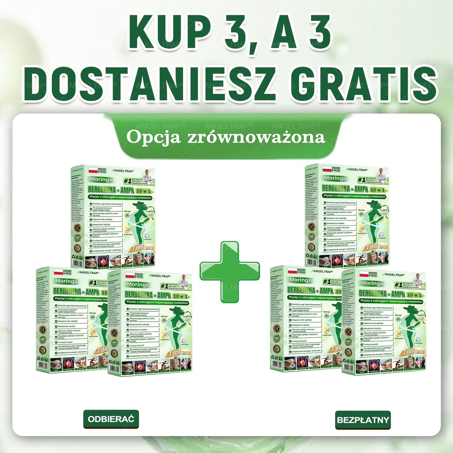 🔬ANGELTRAP® Moringa × Berberyna × AMPK 10-w-1 Wsparcie metaboliczne, plaster z nanotechnologią mikroigłową 🇵🇱(Wystarczy raz dziennie, widoczne efekty w 7 dni) ✅ Na otyłość, wiotką skórę, cukrzycę, bezdech senny, problemy ze stawami i wiele innych