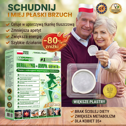 🩹 ANGELTRAP® Moringa × Berberyna × AMPK 10-w-1 Wsparcie metaboliczne, plaster z nanotechnologią mikroigłową 🇵🇱(Wystarczy raz dziennie, widoczne efekty w 7 dni) ✅ Na otyłość, wiotką skórę, cukrzycę, bezdech senny, problemy ze stawami i wiele innych